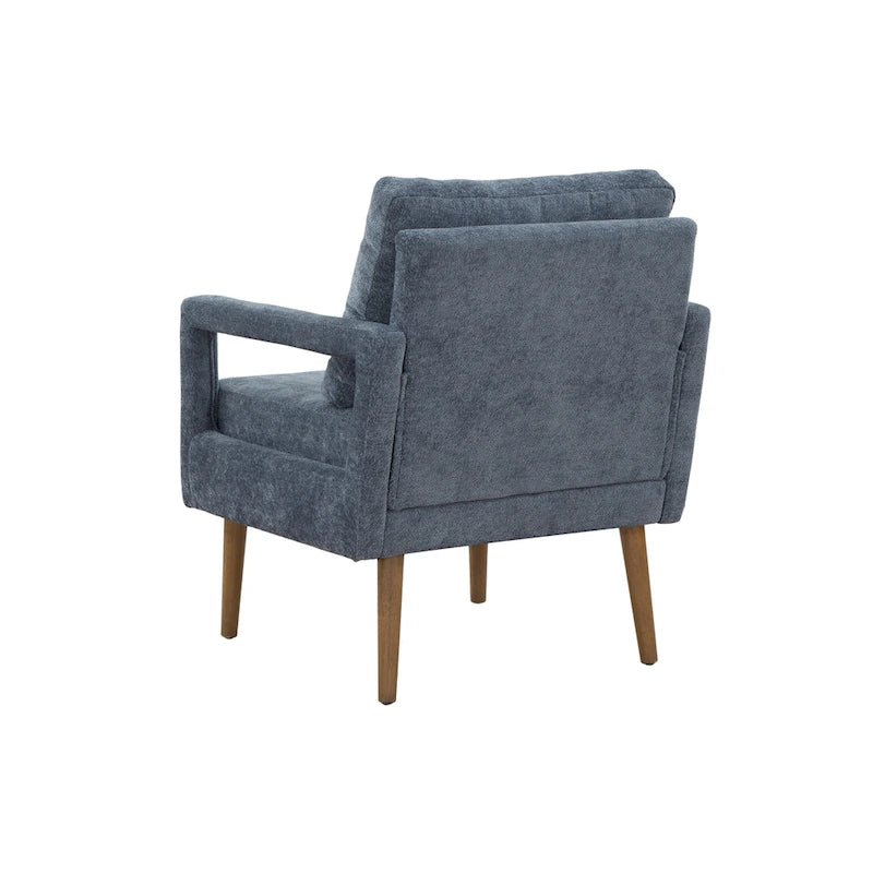 Poltrona imbottita in ciniglia blu 25.98 con cuscino morbido 4