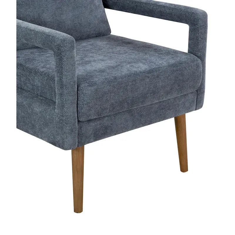 Poltrona imbottita in ciniglia blu 25.98 con cuscino morbido 5