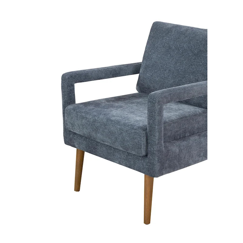 Poltrona imbottita in ciniglia blu 25.98 con cuscino morbido 6