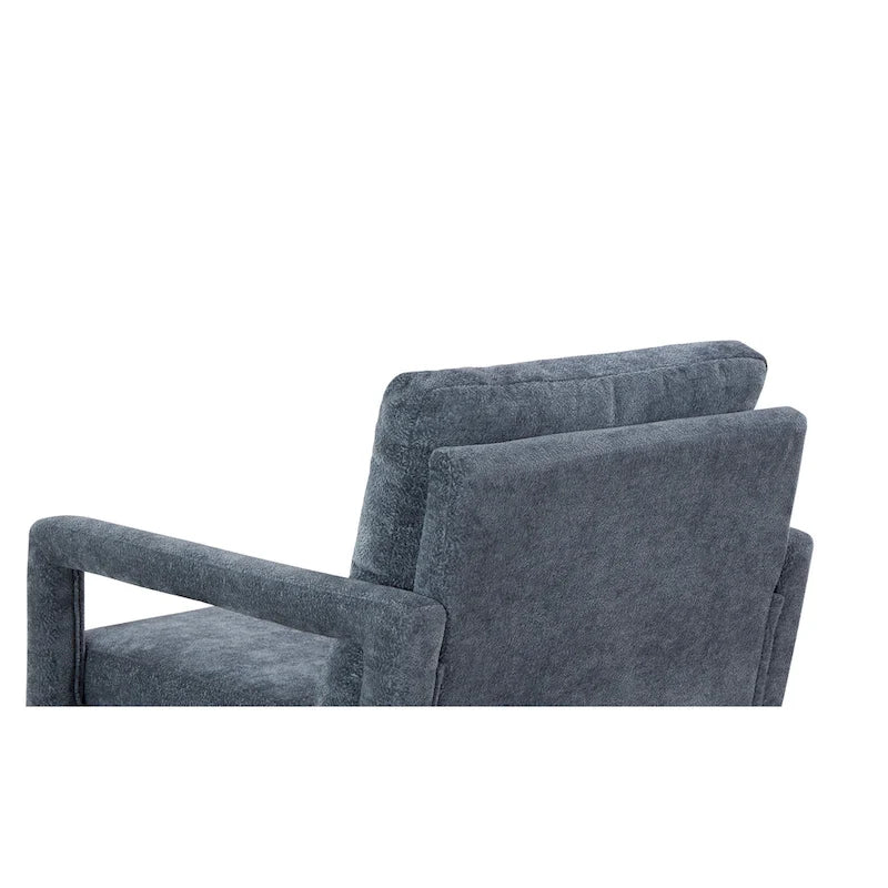 Poltrona imbottita in ciniglia blu 25.98 con cuscino morbido 8