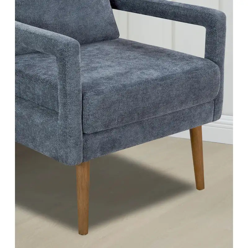 Poltrona imbottita in ciniglia blu 25.98 con cuscino morbido 12