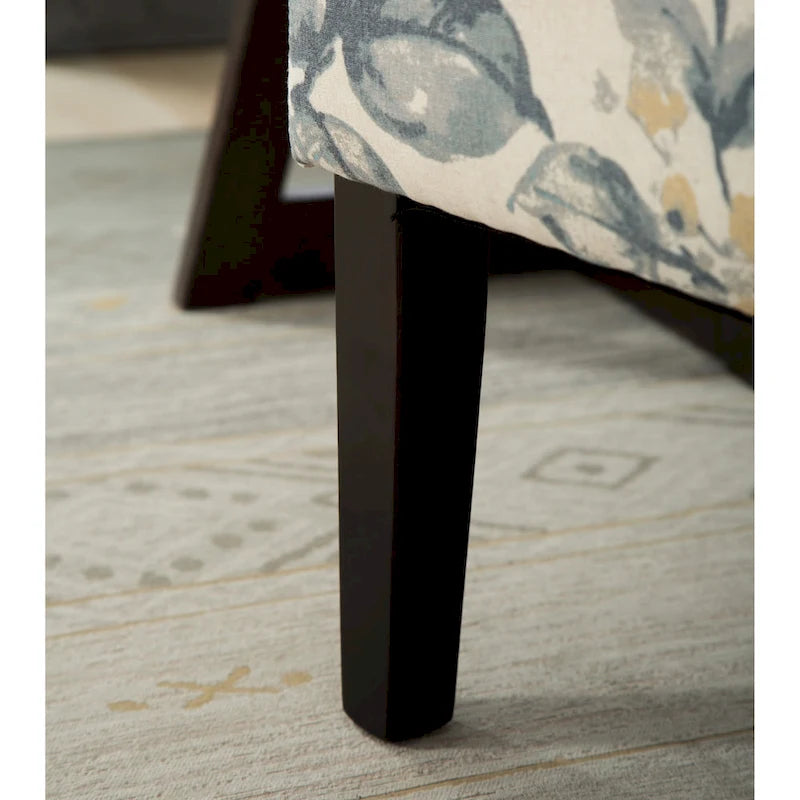 Blue Leaves 29.13 Upholstered Accent Chair with Wood Legs 8