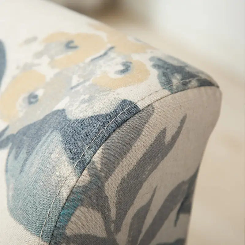 Blue Leaves 29.13 Upholstered Accent Chair with Wood Legs 9