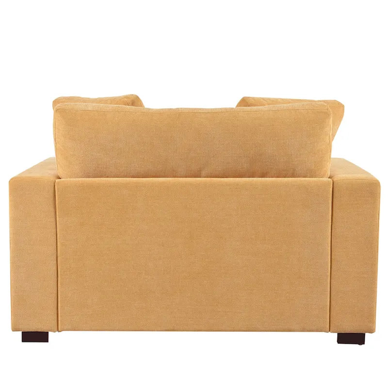 Yellow 53.5 Chaise Lounge Chair with Wood Legs 9
