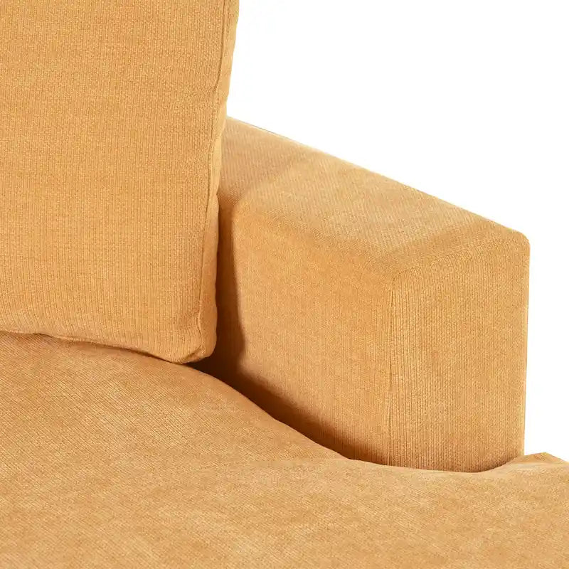Yellow 53.5 Chaise Lounge Chair with Wood Legs 10