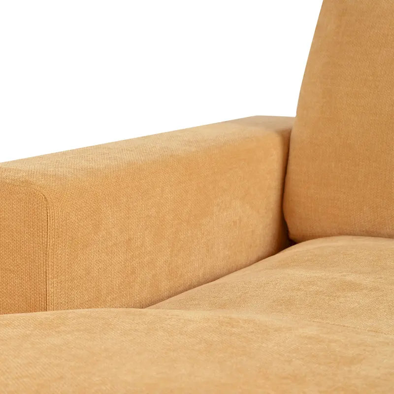 Yellow 53.5 Chaise Lounge Chair with Wood Legs 11