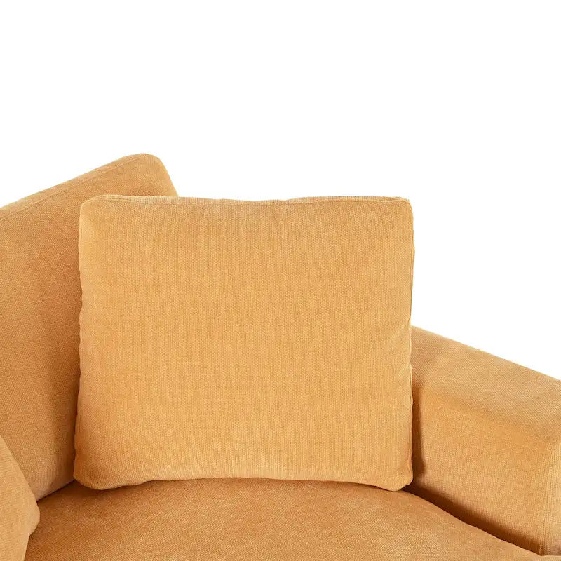 Yellow 53.5 Chaise Lounge Chair with Wood Legs 12