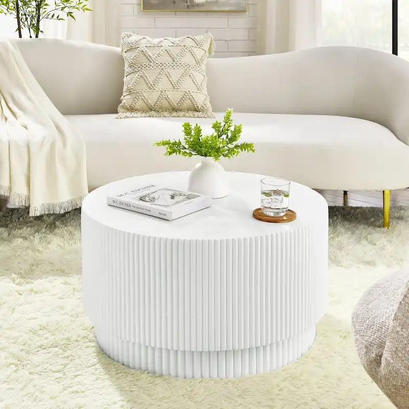15.72-inch H-Barrel Coffee Table, Nordic Style, Simple Design, Suitable For Indoor And Outdoor Use, Magnesium Oxide Material 3