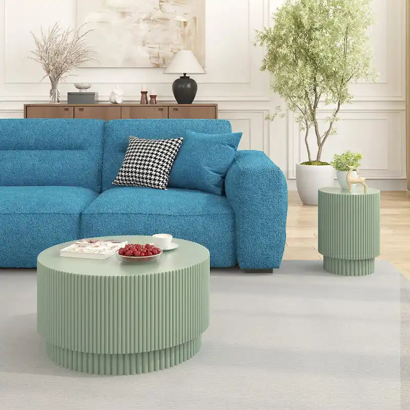 15.72-inch H-Barrel Coffee Table, Nordic Style, Simple Design, Suitable For Indoor And Outdoor Use, Magnesium Oxide Material 23