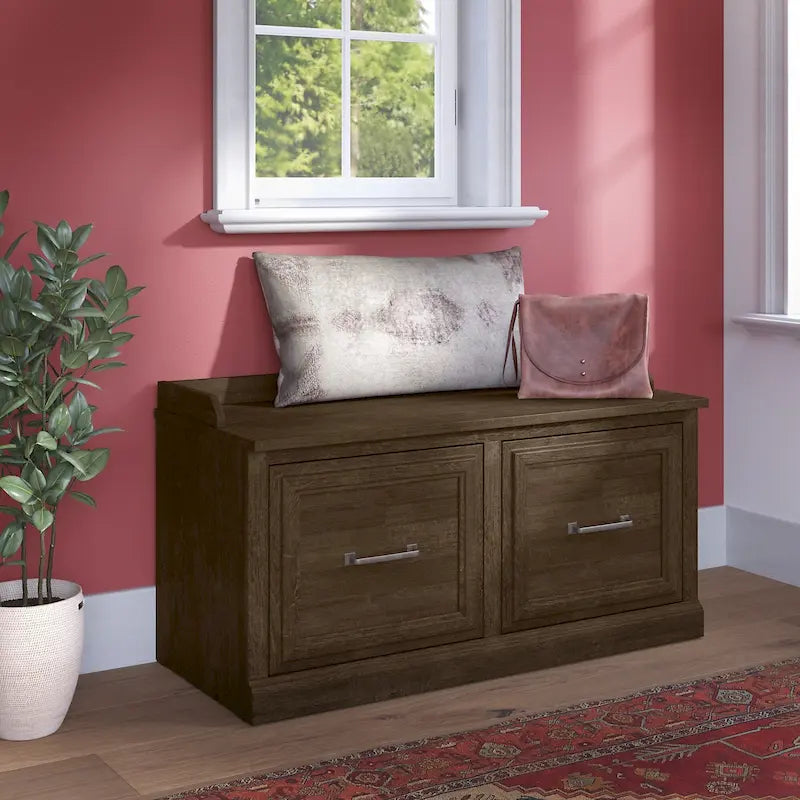 Woodland 40W Shoe Storage Bench with Doors by Bush Furniture 32
