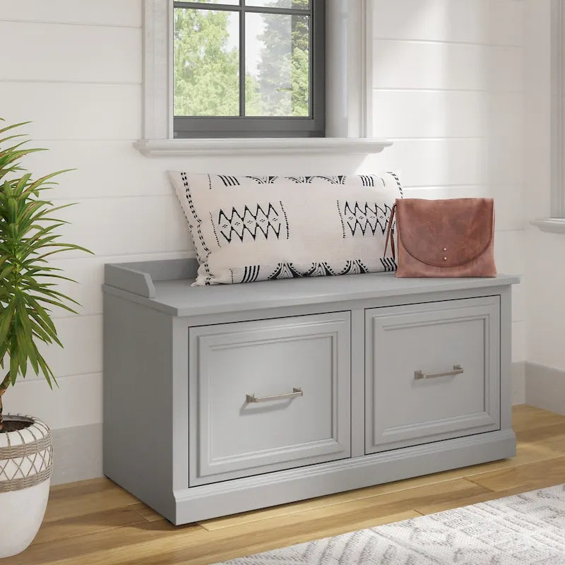 Woodland 40W Shoe Storage Bench with Doors by Bush Furniture 33