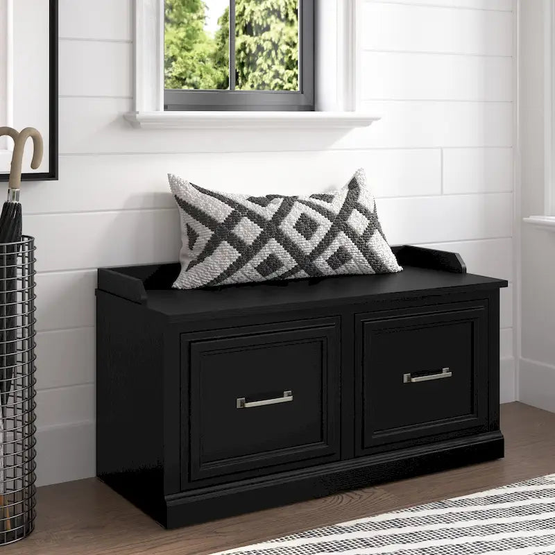 Woodland 40W Shoe Storage Bench with Doors by Bush Furniture 35