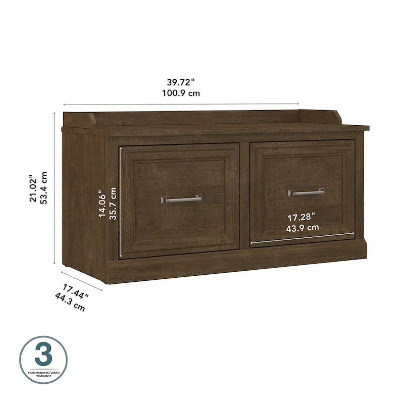 Woodland 40W Shoe Storage Bench with Doors by Bush Furniture 23