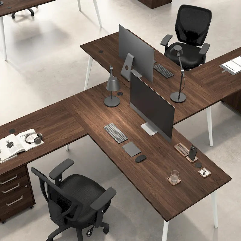 Bush Business Furniture Vista 60W L Shaped Desk with Storage Cabinet 5