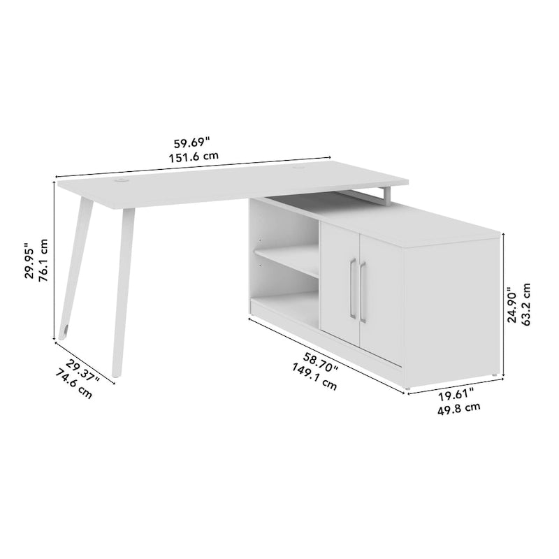 Bush Business Furniture Vista 60W L Shaped Desk with Storage Cabinet 8