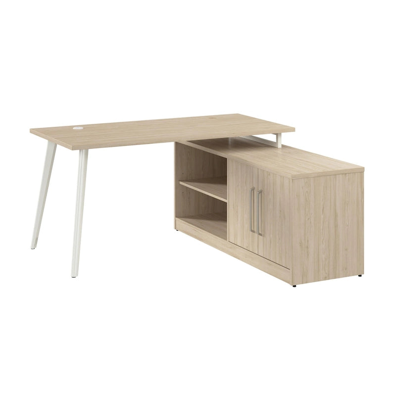 Bush Business Furniture Vista 60W L Shaped Desk with Storage Cabinet 10
