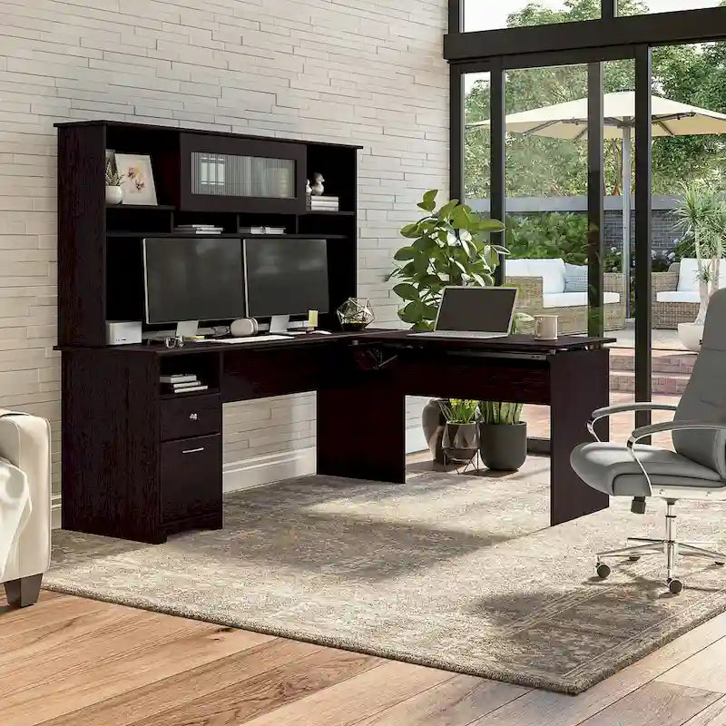 72W 3-position L-shaped Sit to Stand Desk with Hutch by Bush Furniture 3