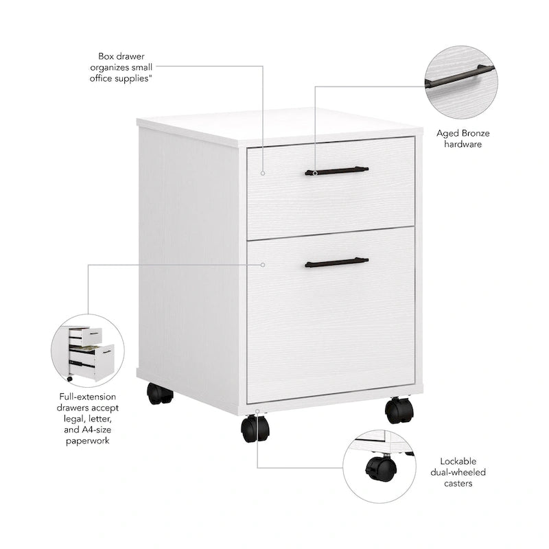 Key West 2 Drawer Mobile File Cabinet by Bush Furniture 2