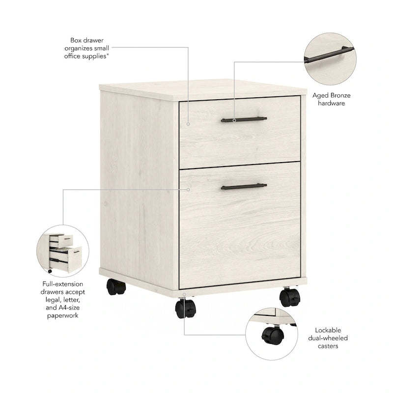 Key West 2 Drawer Mobile File Cabinet by Bush Furniture 7