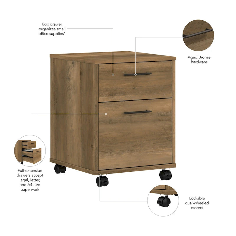 Key West 2 Drawer Mobile File Cabinet by Bush Furniture 14
