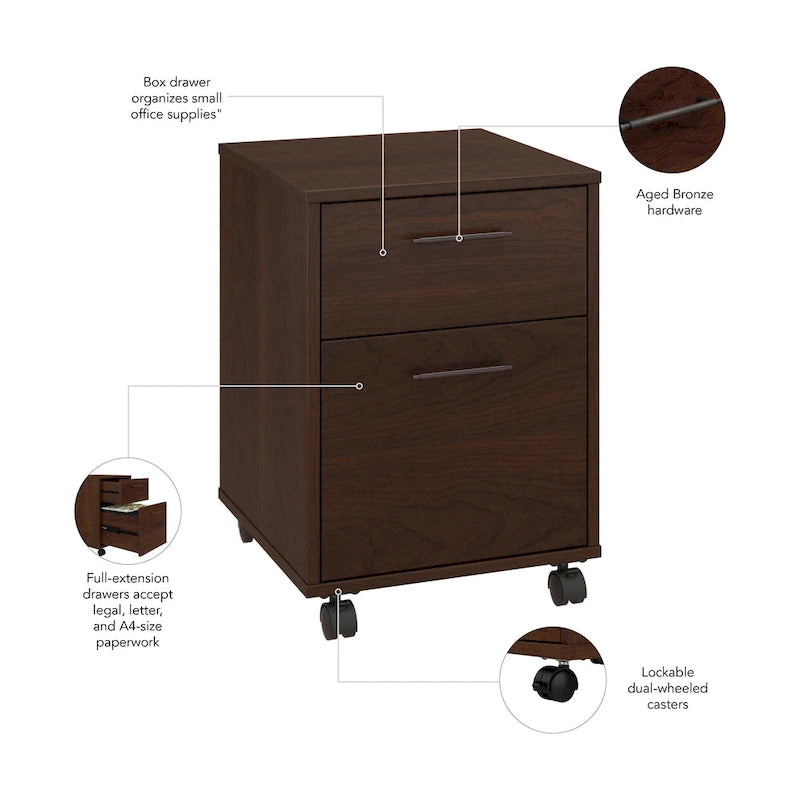 Key West 2 Drawer Mobile File Cabinet by Bush Furniture 42