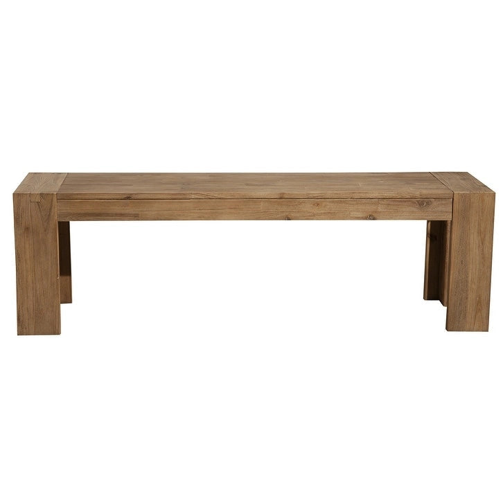 HomeRoots 58 Natural Distressed Solid Wood Dining Bench - 58 8