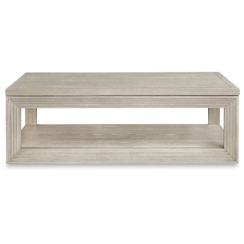 Marz Lift Top Coffee Table, Hidden Storage, 54 Inch Weathered Gray