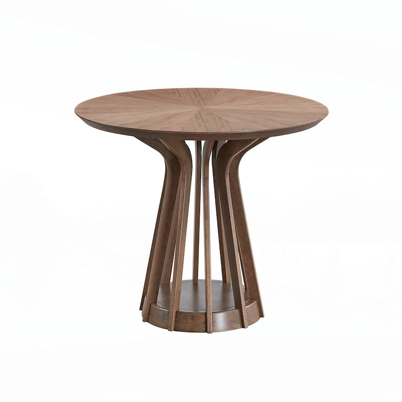 Walnut Finish Round Dining Table 5
