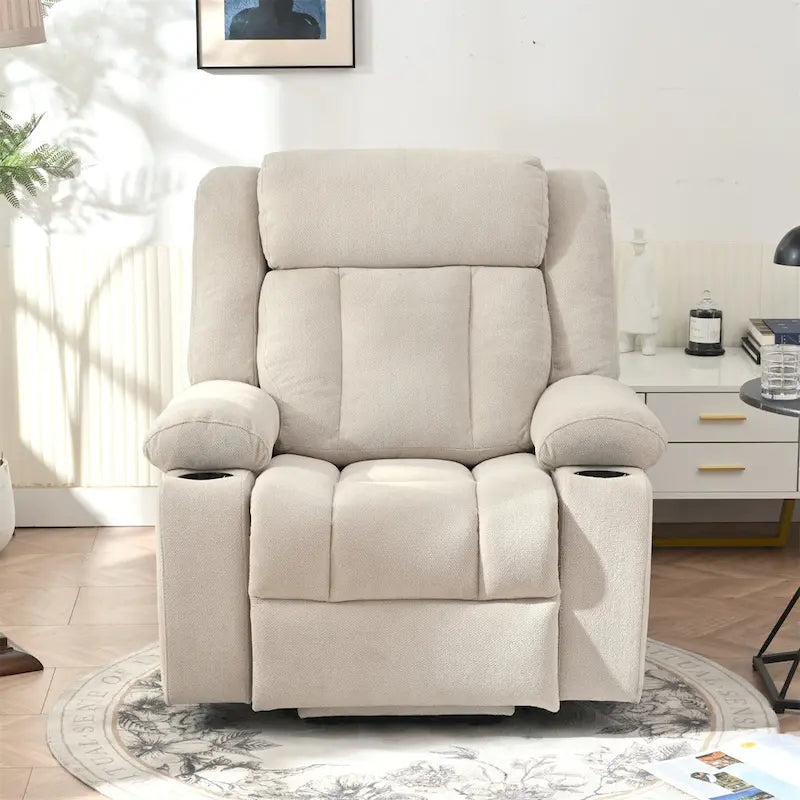 Power Lift Recliner Chair for Elderly, Fabric Lift Chairs w/ Extended Footrest, with 2 Cup Holders,Side Pockets, Remote Control 9