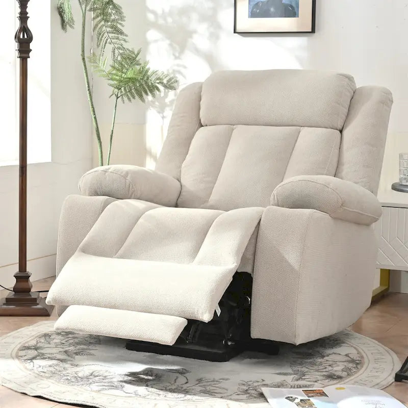 Power Lift Recliner Chair for Elderly, Fabric Lift Chairs w/ Extended Footrest, with 2 Cup Holders,Side Pockets, Remote Control 10
