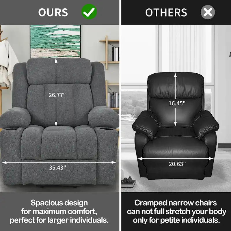 Power Lift Recliner Chair for Elderly, Fabric Lift Chairs w/ Extended Footrest, with 2 Cup Holders,Side Pockets, Remote Control 14