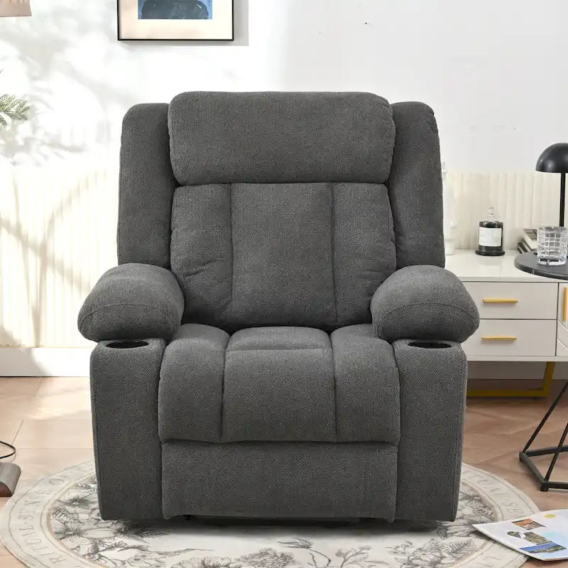 Power Lift Recliner Chair for Elderly, Fabric Lift Chairs w/ Extended Footrest, with 2 Cup Holders,Side Pockets, Remote Control 19