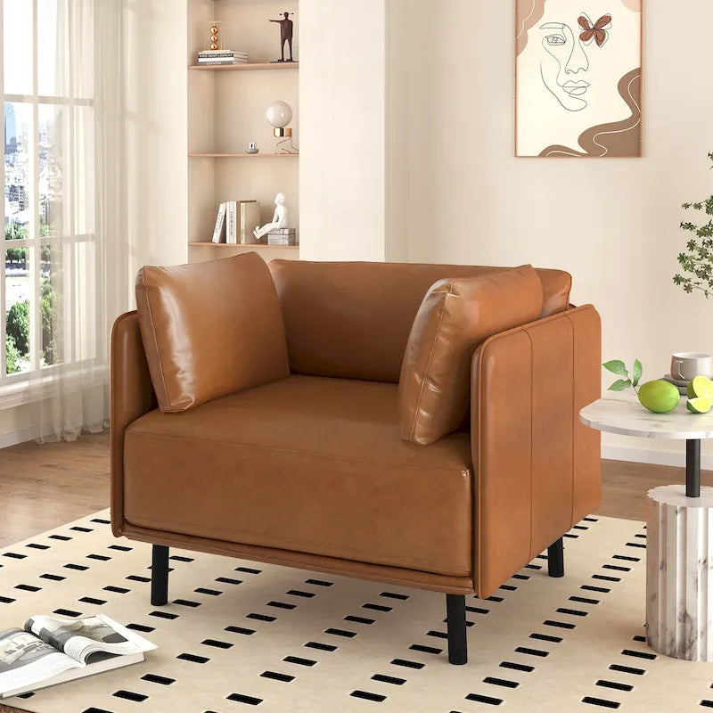 Poltrona Lounge Daphne in Ecopelle di Christopher Knight Home 37