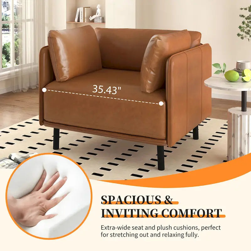 Poltrona Lounge Daphne in Ecopelle di Christopher Knight Home 33