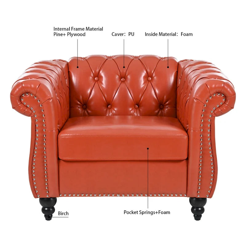 Christopher Knight Home - Poltrona Chesterfield Winston in Pelle Sintetica 16