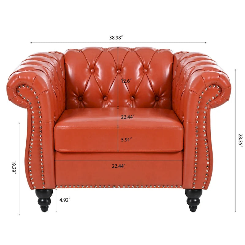 Christopher Knight Home - Poltrona Chesterfield Winston in Pelle Sintetica 17