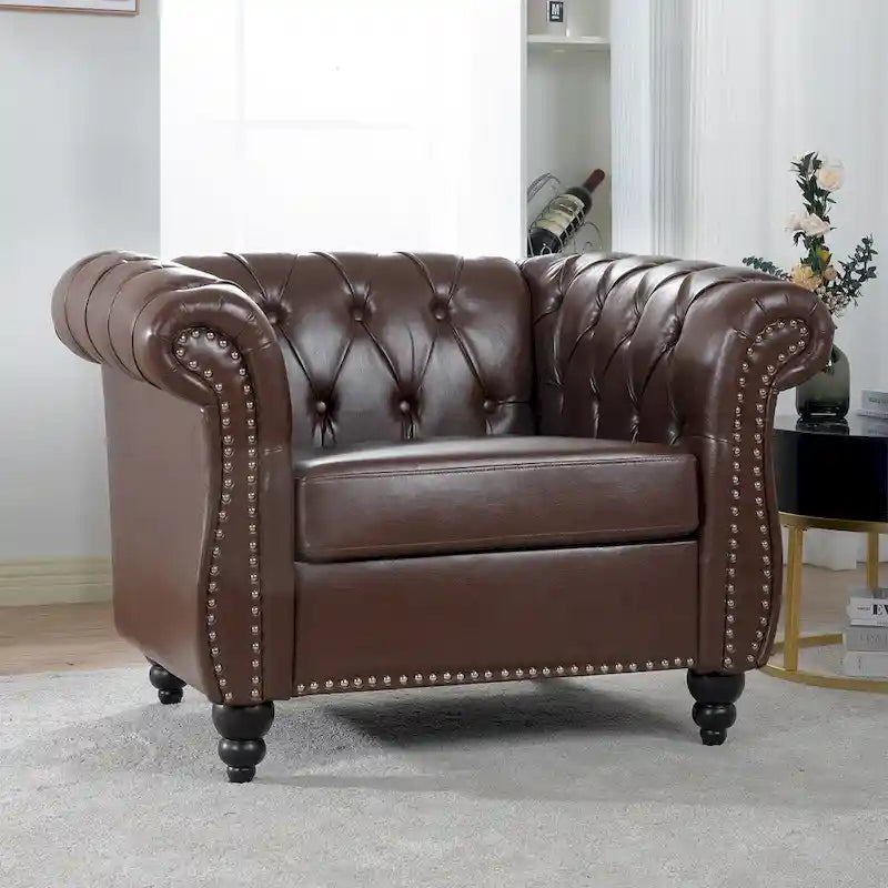 Christopher Knight Home - Poltrona Chesterfield Winston in Pelle Sintetica 23