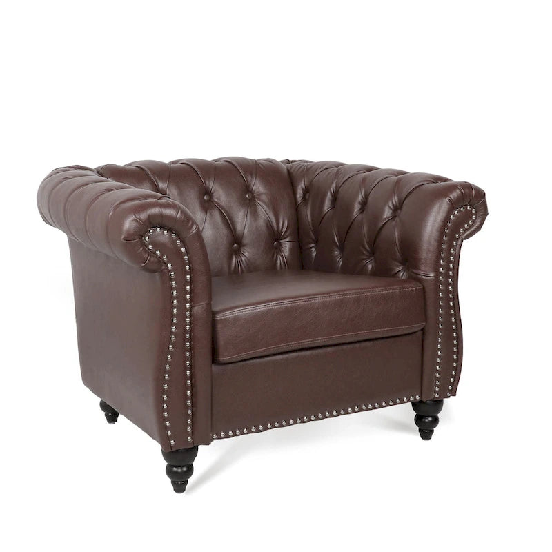 Christopher Knight Home - Poltrona Chesterfield Winston in Pelle Sintetica 25