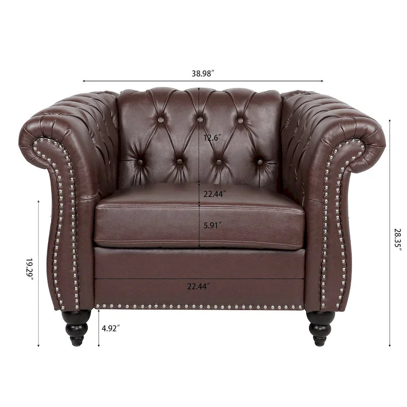 Christopher Knight Home - Poltrona Chesterfield Winston in Pelle Sintetica 30