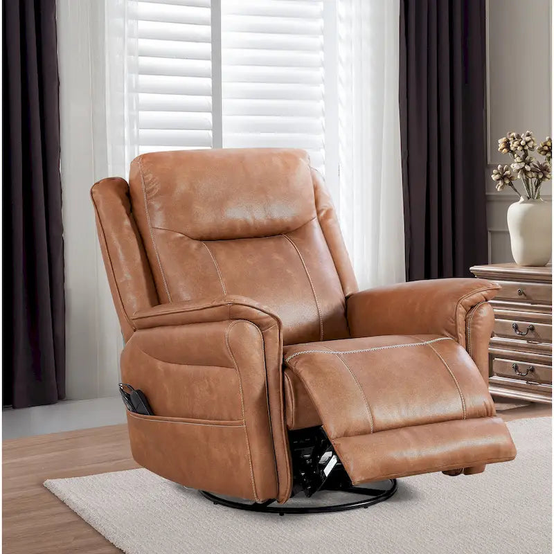 Christopher Knight Home - Harrison Soft Power Swivel Rocker Recliner with Heating & Massage, Pillow Top Arms, for Living Spaces 19