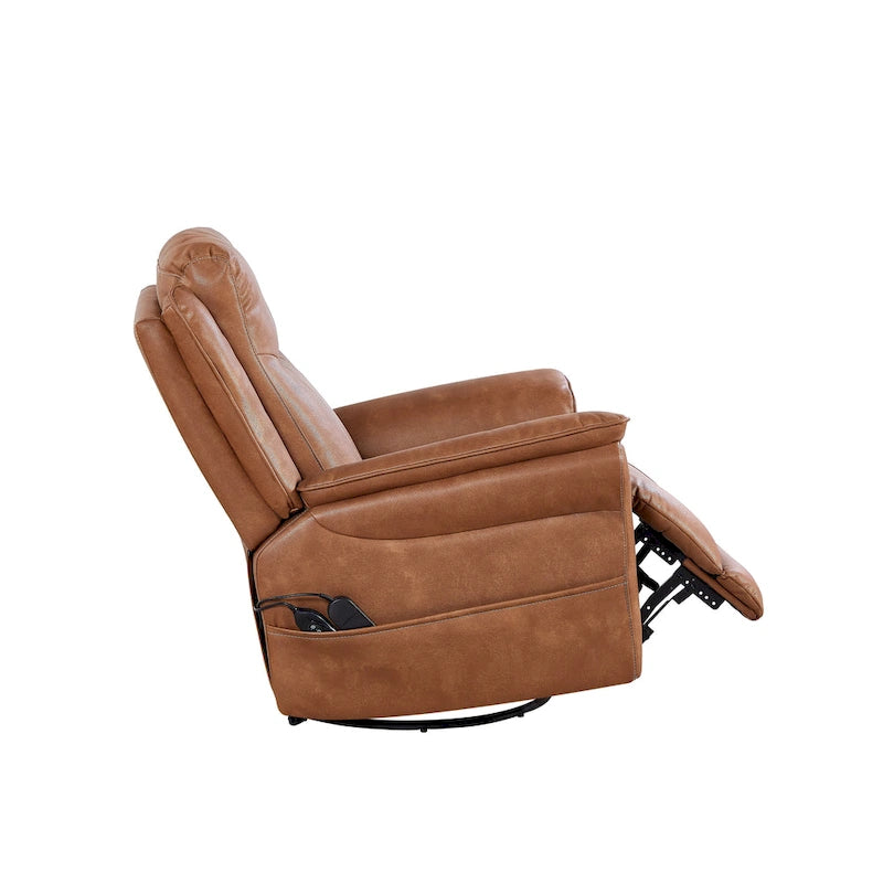 Christopher Knight Home - Harrison Soft Power Swivel Rocker Recliner with Heating & Massage, Pillow Top Arms, for Living Spaces 12