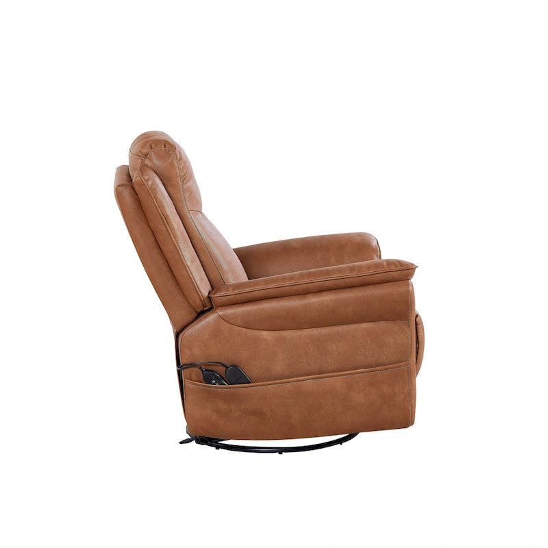 Christopher Knight Home - Harrison Soft Power Swivel Rocker Recliner with Heating & Massage, Pillow Top Arms, for Living Spaces 15