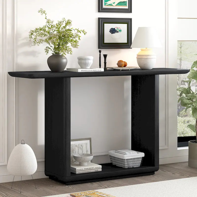 Christopher Knight Home - Tavolino Consolle Minimalista Elegante Mirod con Angoli Curvi e Base a U 27