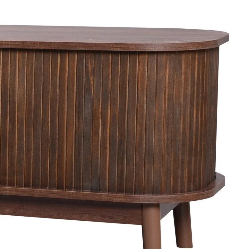 Rattan TV Stand for TVs Up to 75, Media Console Entertainment Center with Solid Wood Legs 9