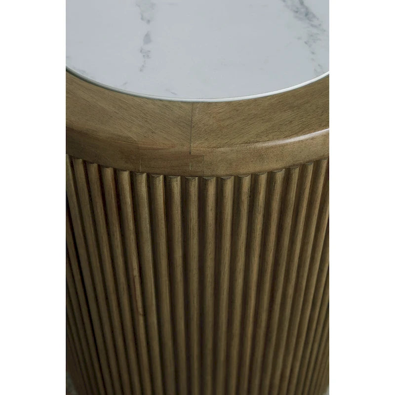 Signature Design by Ashley Camdill Light Brown/White End Table - 18.13 W x 18.13 D x 23.75 H 4