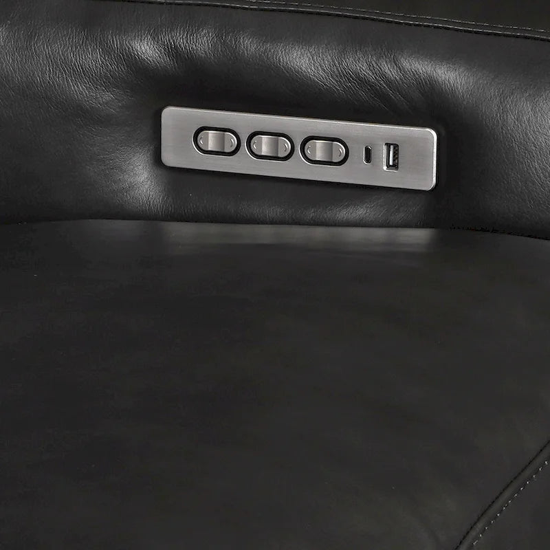 Divano reclinabile in vera pelle, 56 pollici, a tre motori, con reclinazione "zero-wall", con porte USB e USB-C 24