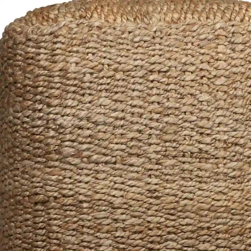 HomeRoots 18 Natural Jute Woven Blend Cube Pouf Ottoman 7