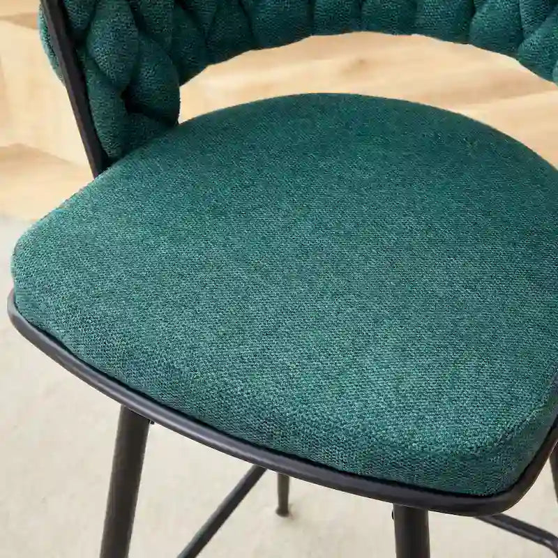 Set di 2 sgabelli da bar girevoli con cuscini in lino traspirante - Sgabelli da bancone per isola cucina, sala da pranzo o pub 8
