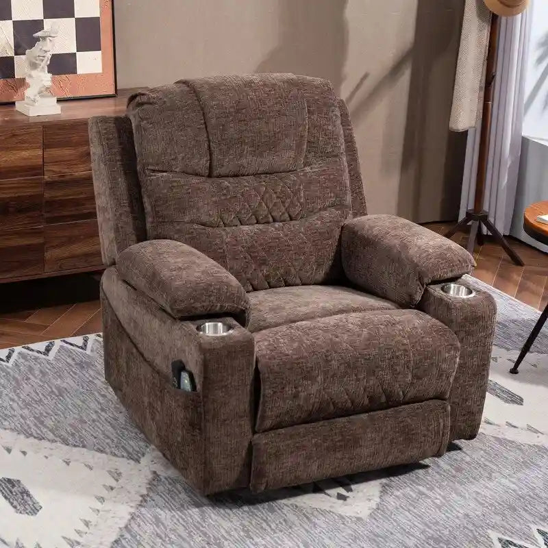 Overstuffed Chenille Power Lift Recliner With Extended Footrest,lift Assist,heat/message,ubs/type C Charging & Storage 37