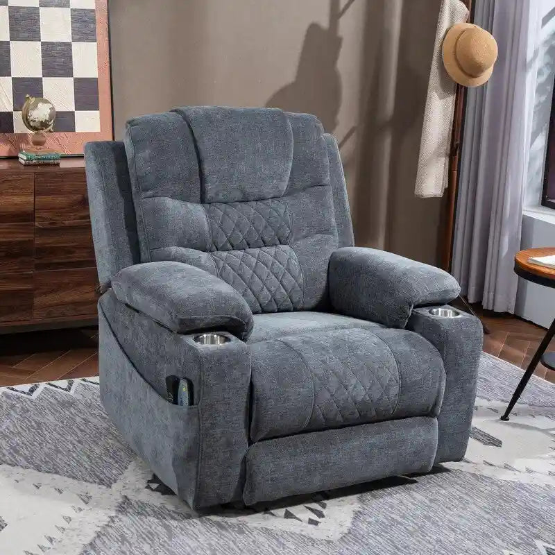 Overstuffed Chenille Power Lift Recliner With Extended Footrest,lift Assist,heat/message,ubs/type C Charging & Storage 14